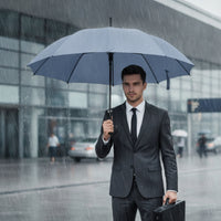 Stormproof Automatic Umbrella with Cover Waterproof Long-Handle Umbrella Heavy Duty Large for Business Professionals, Commuters, Daily Commute