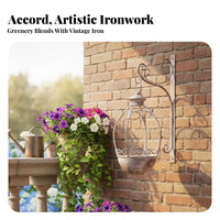 vertical surfaceMounted bloom planter Wrought Iron Design vertical surfaceMounted Pot Holder for Patio