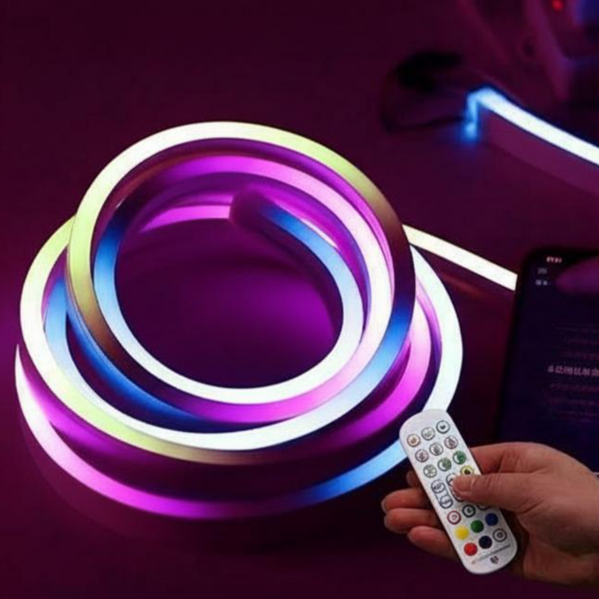 RGB Light Strip, Color Changing, Flexible, Portable, Remote