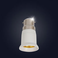 B22 to E27 Adapter for Home Lighting, Flame Retardant Material Bulb Holder Converter, 0.4A Rated Current Electrical Adapter, Single Pack B22 E27