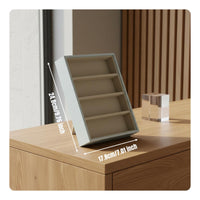 4 Slot Glasses Display Stand Soft Flocked Lining Desktop Eyewear Display Case