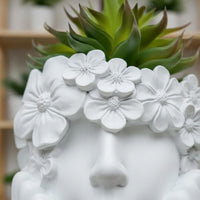 Woman Head Flower Pot Artistic Design Lady Head Planter Lightweight