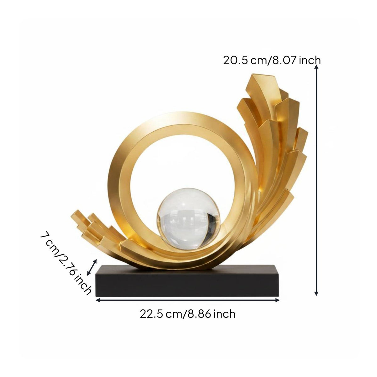 Abstract Metal Sculpture Luxury Gold Abstract Ornament Contemporary Art Design