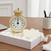 Crown Mantel Timepiece Gift Idea Home Decor Crystal Accents for Desktop