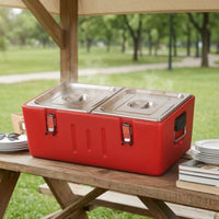 Insulated Food Container with Compartments Heavy-Duty Insulated Food Pan Carrier Non-Electric for Caterers, Delivery Drivers, Commercial Kitchens