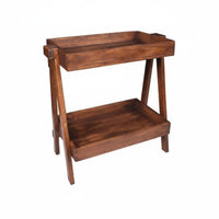 2-Tier Collapsible Shelf Installationno-Assembly 2-Tier Plant Stand Foldable