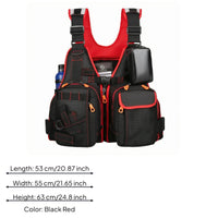 Fishing Life Vest Quick-Release Buckles Water Safety Jacket Zip Pockets