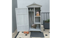 Vertical Outdoor Cabinet with Pitched Roof Freestanding Garden Storage Cabinet Long-Lasting Garden Shed Heavy-Duty for Gardeners