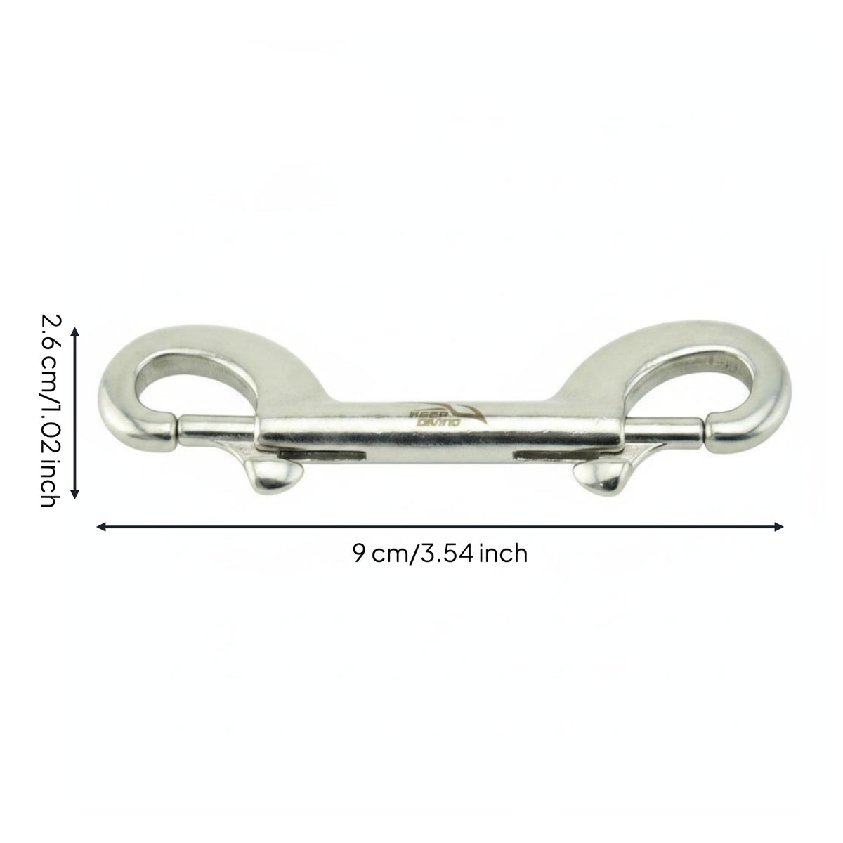 90 Mm Double Head Hook Diving Clip One Handed Use Marine Gear for Divers, Snorkeling