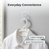 Round Single Hook for Home Organization and Storage, Modern No Drill Acrylic Wall Holder with Strong Adhesive