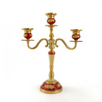 Three-Arm Candelabra Ornate 3-Arm Candle Holder Embossed for Dining Table