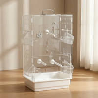 Double-Layer Acrylic Bird Cage Transparent Panoramic Display Cage for Photography and Observation