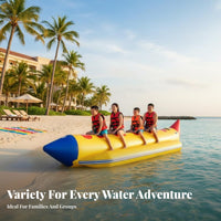 Inflatable Inflatable Banana Multi-Person Towable Flying Fish Raft Exciting Ride Inflatable Rotating Gyro for Tourists, Teenagers, Beach, Lake, Resort