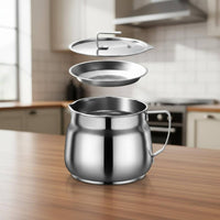 Oil Strainer Pitcher Large Capacity Stainless Steel Oil Pitcher Wide Mouth