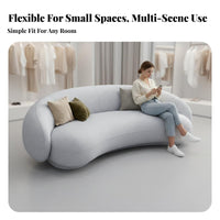 Curved sectional Sofa Nordic Inspired Curved Settee Minimalist design Living Room Furniture for Homeowners, Families, Lounge Area, Small Spaces, Bedroom