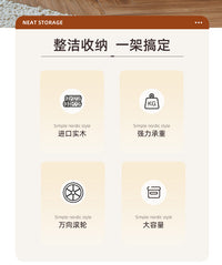美式木质置物架书架落地家用可移动多层隔板陈列架靠墙零食收纳架
