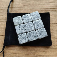 Birthday Gifts for Him and Man Cave Decor, Set of 6 Granite Whisky Stones with Grinding Process, 2cm Drink Chiller, Cooling Stones for Men