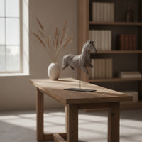 Horse Sculpture with Stand Textured Abstract Horse Statue for Desk, Minimalists