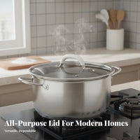 Universal Glass Pot Lid Anti-Scald Handle Universal Pan Lid Steam Vent Replacement Cookware Cover for Kitchen