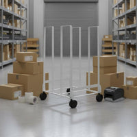 Metal Carton Organizer Trolley With Wheels Rolling Cart Heavy Duty for Warehouse