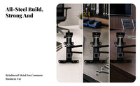 Spring Loaded Chair Tilt Mechanism Black Steel Office Chair Tilt Plate Compact Metal Body Furniture Part Mounting Tabs