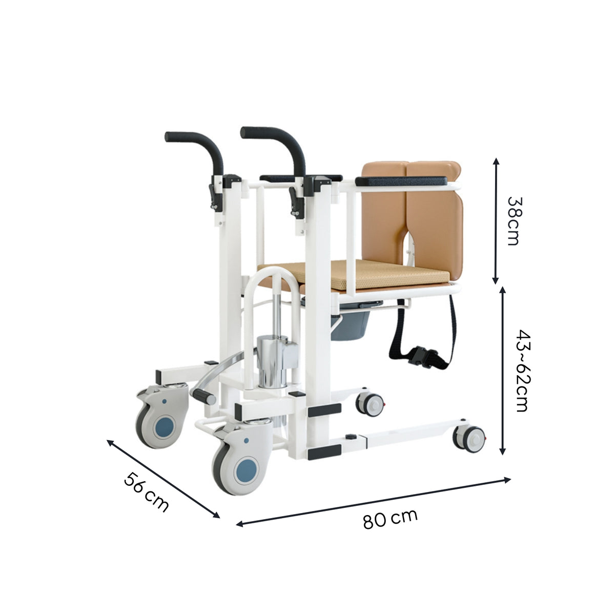 Lifting Nursing Chair Removable Tray Mobility Aid Foldable Footrest for Hospital