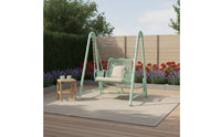 Cushioned Hanging Swing Chair with Stand Stable Hanging Egg Chair with Stand Heavy-Duty Furniture Sturdy for Adults, Patio, Balcony, Backyard, Bedroom