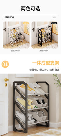 不锈钢鞋架多层家用简易省空间鞋架阳台放门口鞋柜防尘收纳鞋架
