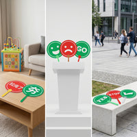 Visual Double-Sided Sign with Handle Lightweight Handheld Indicator Sign Yes No Paddle for Teachers