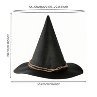 Black Pointed Wizard Hat Halloween Wide Brim Wizard Hat Festive Celebration