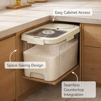 Storage Container 10kg Rice, Rice Dispenser with Measuring Cup, Airtight Kitchen #variant:15L