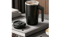 Automatic Stirring Coffee Mug with Temperature Display Insulated Electric Mixing Cup Digital Stirring Mug with Lid for Professionals, Commuters, Office, Travel, Kitchen