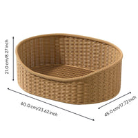 Woven cat bed with removable cushion