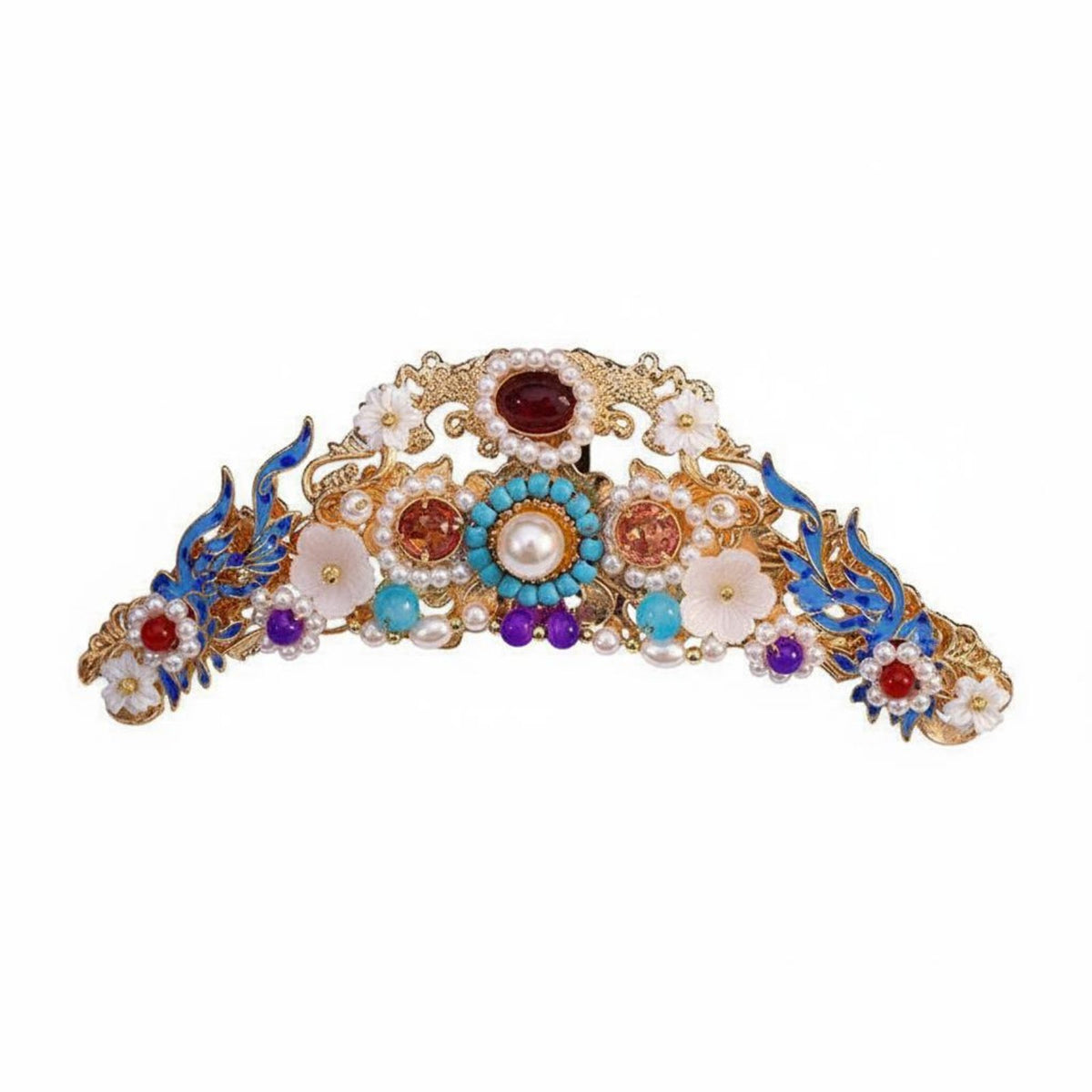 Traditional Chinese Attire Headdress Set Dangling Tassels Traditional Chinese Attire Hair Accessory Set Elegant Design Vitreous Enamel Look Design
