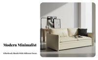 Multi-Functional Fold-expandable Loveseat Space-Saving Design Pull-expandable Floor Bed Modern design Sleeper Sofa Easy Conversion for Small Apartment Dwellers, Students, Homeowners, Living Room, Bedroom, Lounge, Home Office