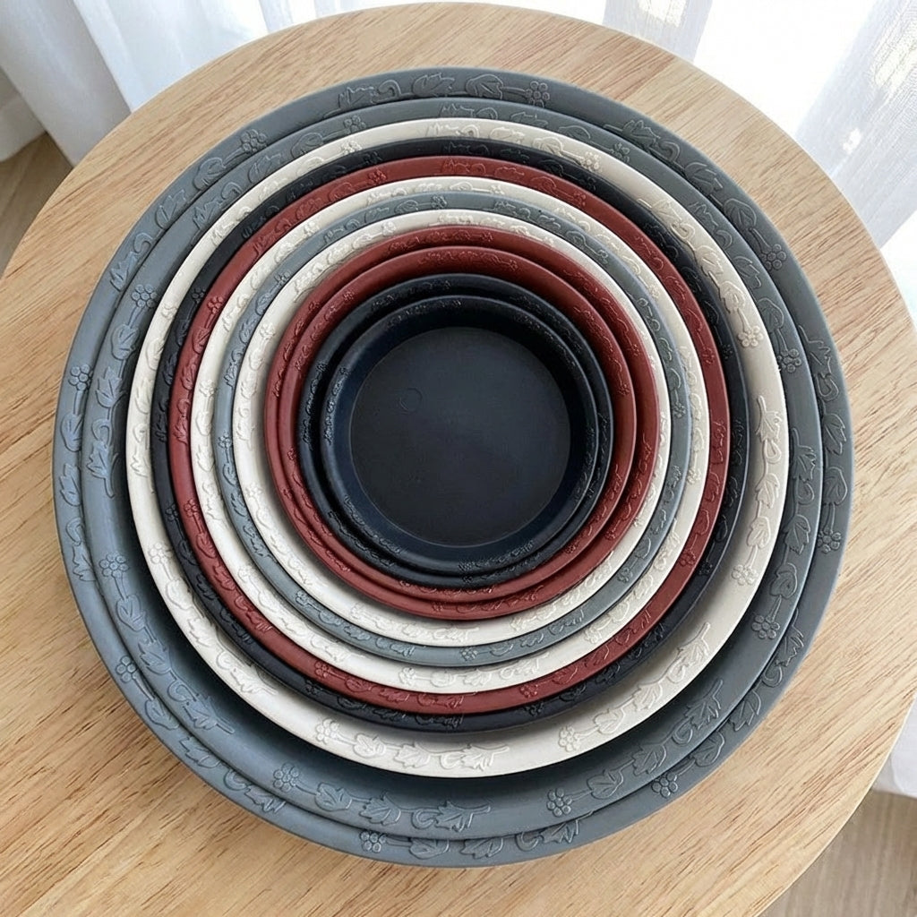 Plant Trays and Drip Tray 200 Pack, Resin Plant Saucers for Outdoor Garden, Simple Style Pot Saucer for Balcony Floor Standing Flower Displays