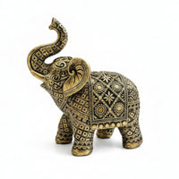 Elephant Figurine Ornate Elephant Statue Vintage-Influenced Decor for Bookshelf, Office Desk