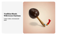 Dark Brown Handheld Percussion Shaker Easy Grip Coconut Shell Shaker Portable Handheld Percussion Rattle Lightweight