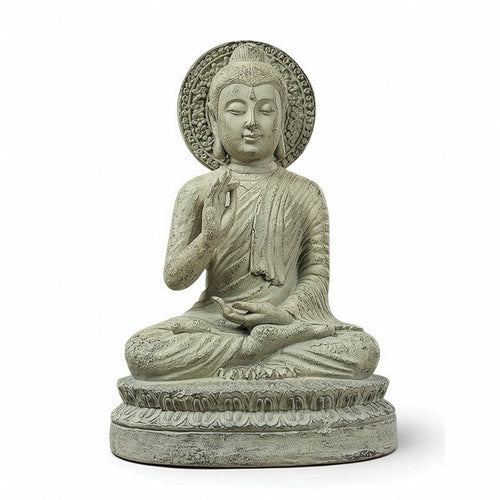 Buddha Statue Weathered Tabletop Statue with Base Freestanding for Office Desk