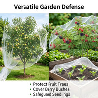 White Polyethylene Fruit Tree Netting, Garden Netting for Harvest Season, Bird Netting for Garden Protection, Plant Netting