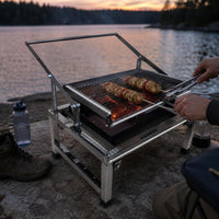 Portable Stainless Steel Flip BBQ Grill for Outdoor Camping and Home Use