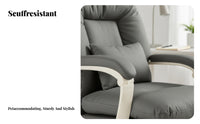High-Spine Recliner with Footrest Adjustable Height Cushioned Reclining Chair with Footrest Support Effortless Rolling Casters