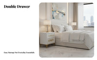 Bedside Table with Drawers Shell-Like Texture 2-Drawer Side Table Luxury design