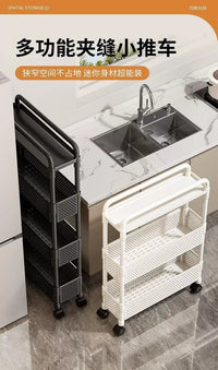 Edge Gap Storage Cart with 3-Layer Shelving for Kitchen, Bedroom, and Refrigerator Gap