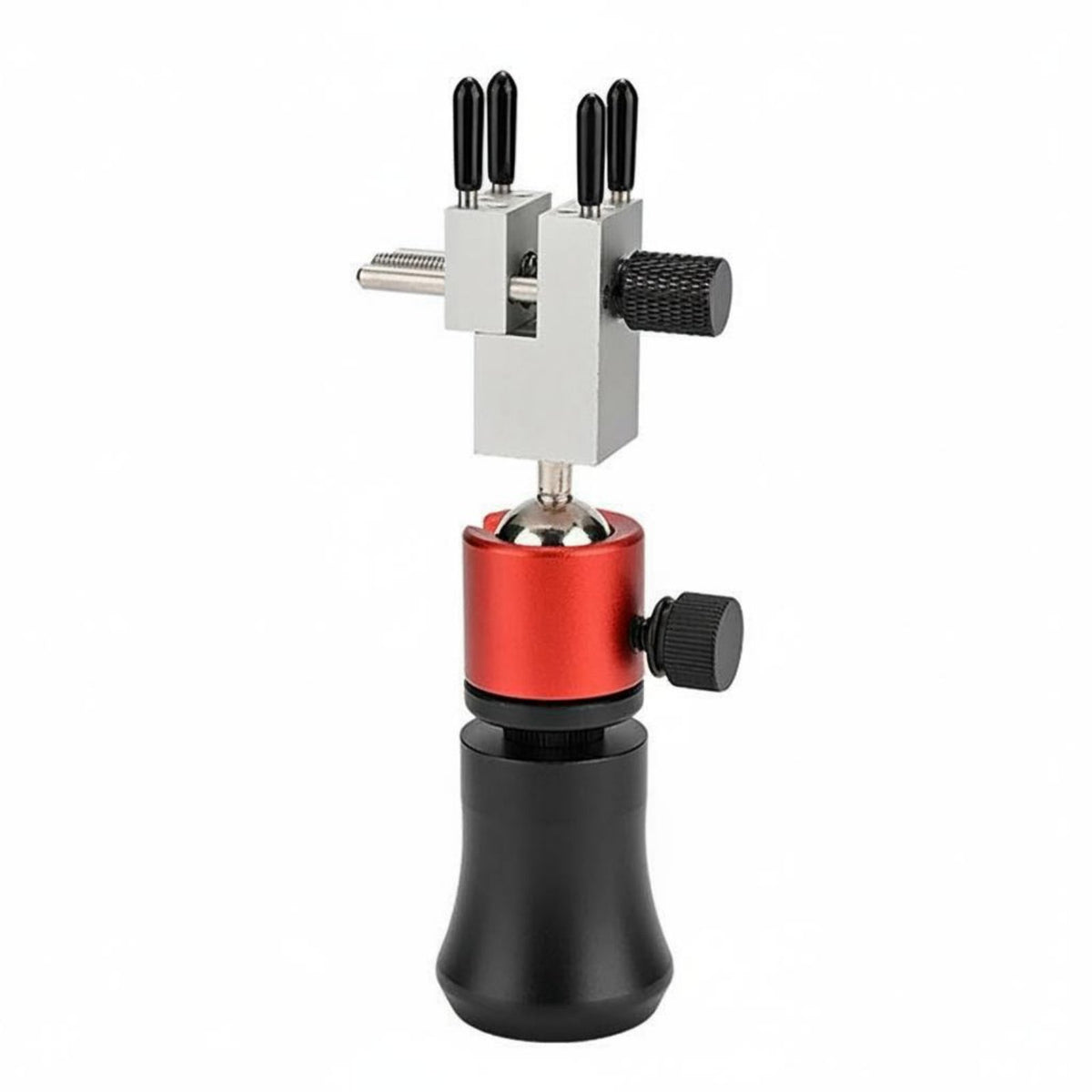 90° Tilt Function Handheld Universal Vise Aluminum Alloy Construction 360 Degree Rotating Hobby Clamp Multipurpose Miniature Painting Vise Serrated Gripping Surfaces for Detailing Work