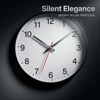 Large Wall Clock Modern Silent Decor, DIY Frameless Acrylic Wall Clock for Living Room Bedroom, Round Clock 3D Effect, Battery Powered