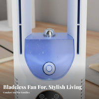 Compact Design Bladeless Misting Fan Lightweight USB Desktop Fan Quiet Operation for Students, Office Workers, Dorm Room, Bedroom