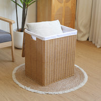 Japanese Rattan-Style Laundry Basket with Lid for Balcony