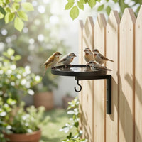 Wall-Mounted Bird Bath with Hook Metal Wall Bird Bath Long-Lasting for Patio