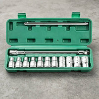 Chrome-Finished T-Handle Socket Wrench Compact Socket Wrench Set Long-Arm Tool Corrosion-Resistant for Mechanics, Garage, Roadside Emergency
